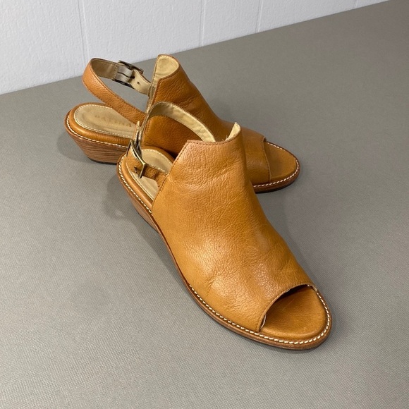 patina Shoes - Patina leather bohemian open toed shoes/sandals/low heels